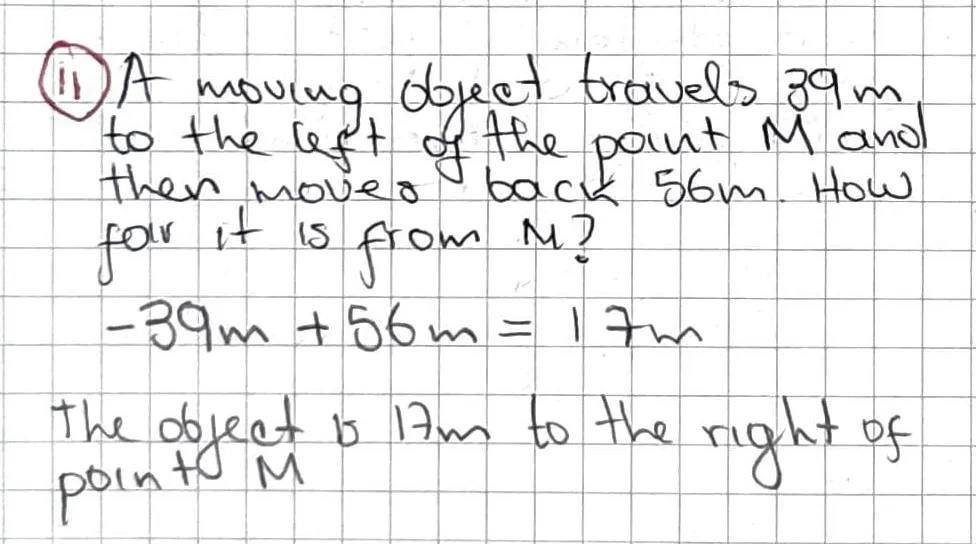 Exercise 11: Positive Direction: Left to Right and Bottom to Top, hand-written solution