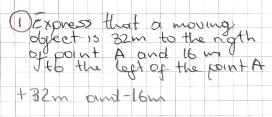 Exercise 1: Positive Direction: Left to Right and Bottom to Top, hand-written solution