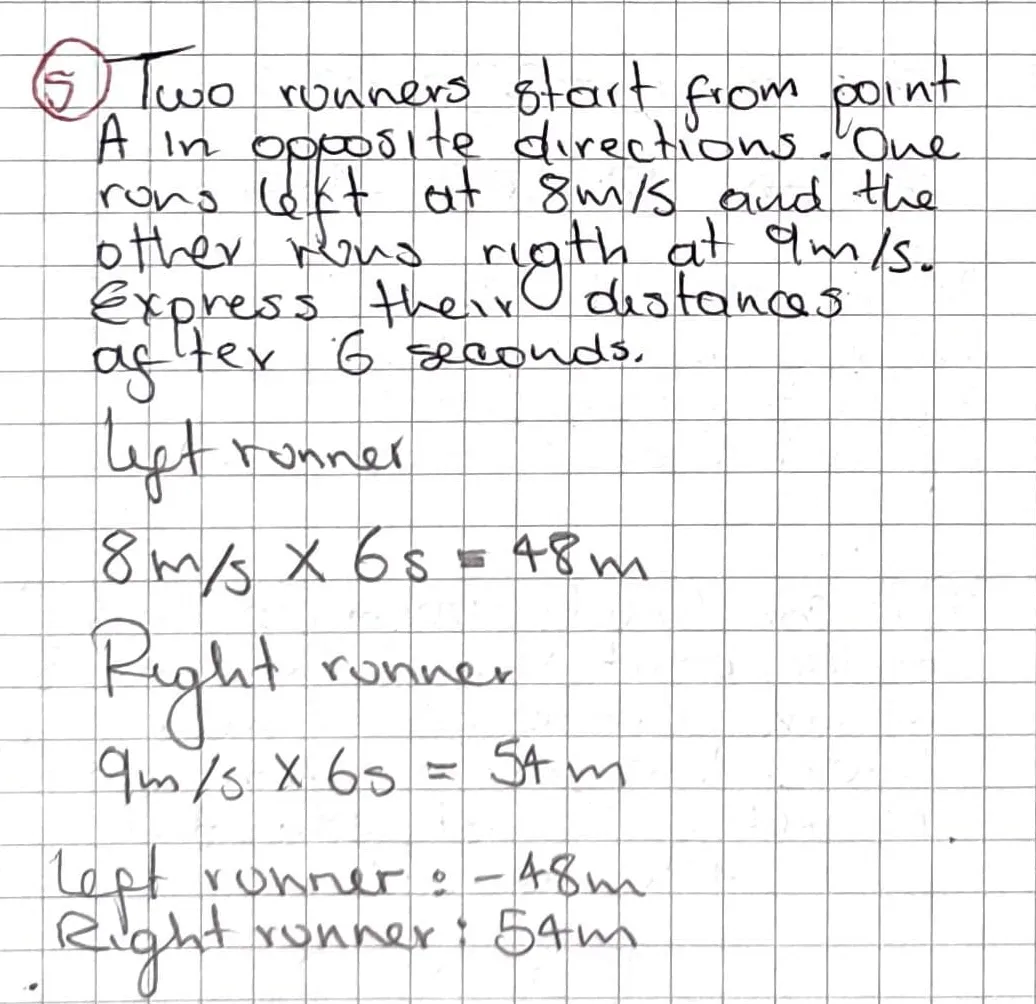 Exercise 5: Positive Direction: Left to Right and Bottom to Top, hand-written solution