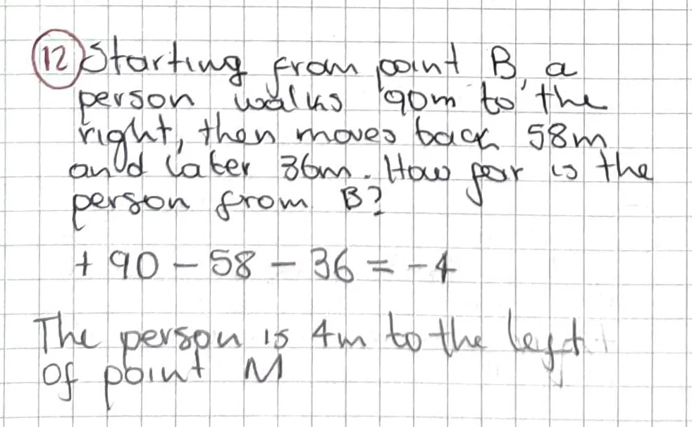 Exercise 12: Positive Direction: Left to Right and Bottom to Top, hand-written solution